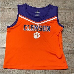 Clemson embroidered girls cheerleader top. Girls Medium (7-8)
